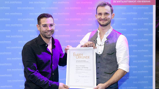 Kevin Schobert (rechts) und sein Meister Patrick Köber (links)